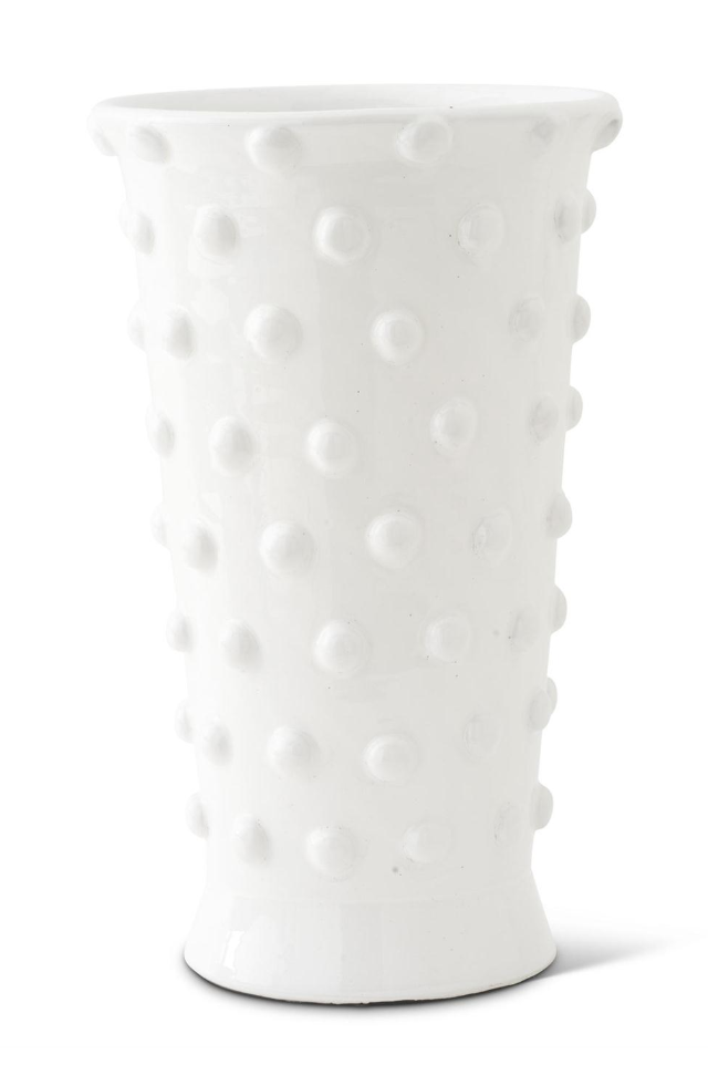 Jarron Rectangular Punto Blanco