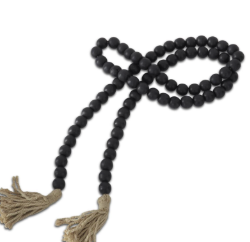 Guirnalda Bola Madera Negro 83"