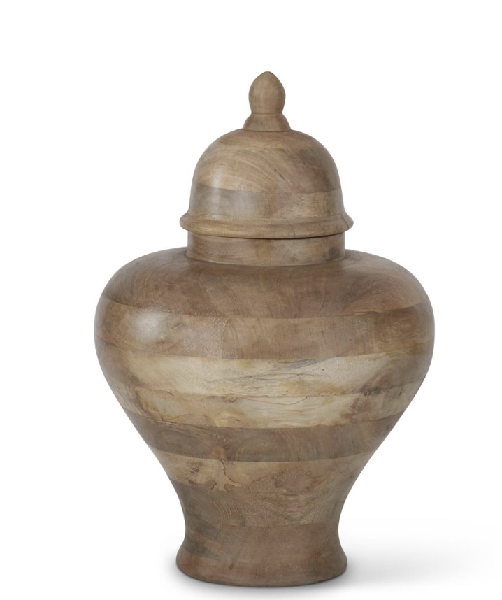 Jarron Madera Tapa 19.5"
