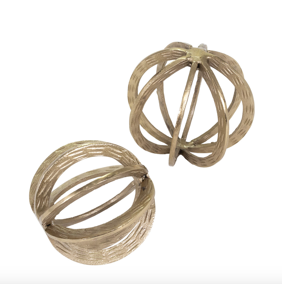 Set 2 Escultura Circulos Verne Oro