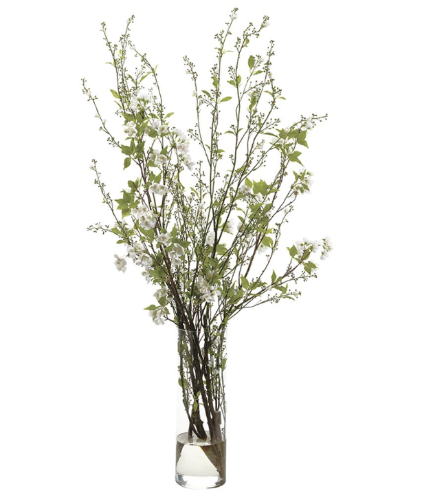 Jarrón Agua Artificial Flor Bayas 71"