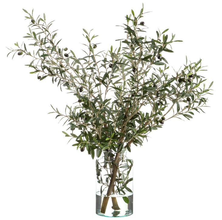 Jarron Agua Artificial Vara Olivo 49"