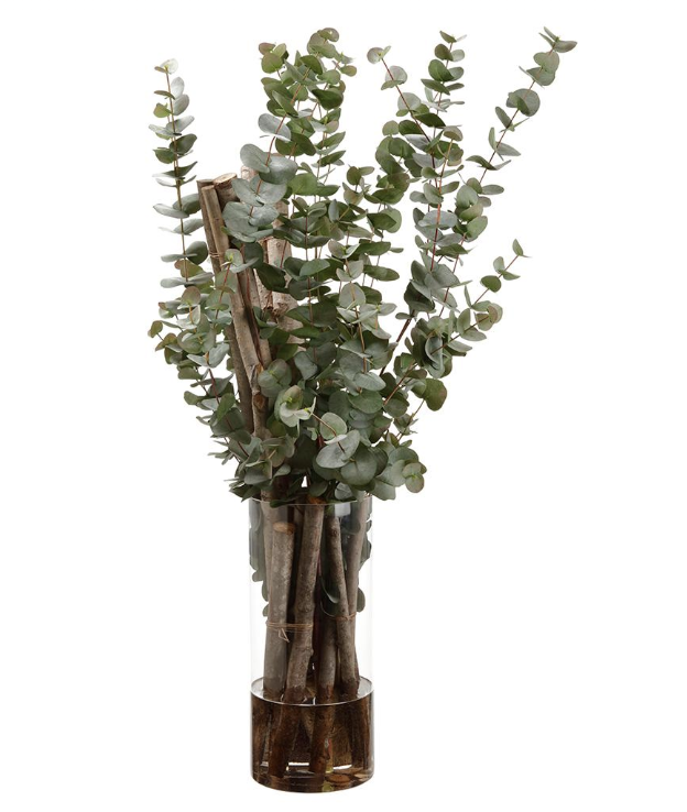 Jarrón Agua Artificial Eucalipto 47H 22W 30L