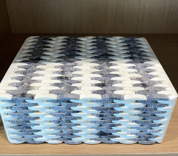 Caja Rombo Gris Blanco Grande