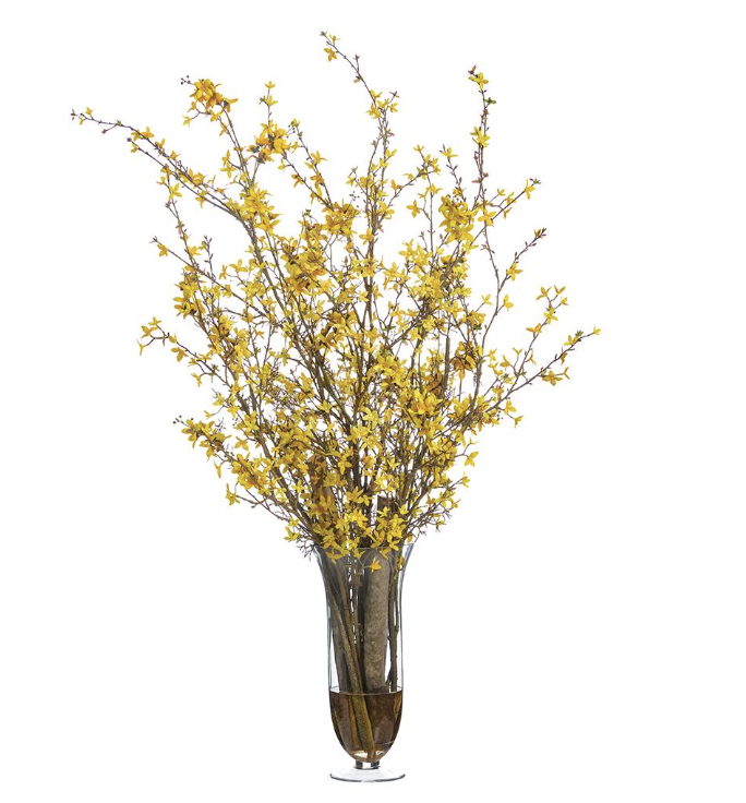 Jarron Agua Artificial Forsitia Amarillo 57"