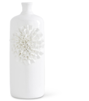 [13746D-1] Jarron Blanco Ceramica Clavel Grande