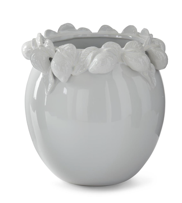 Jarron Blanco Ceramica Limon 11.75"