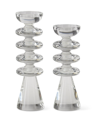Set 2 Porta Vela Cristal