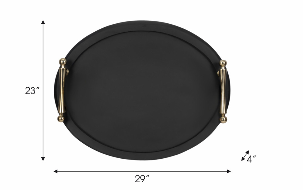 [EV19190] Charola Negro Madera Grande