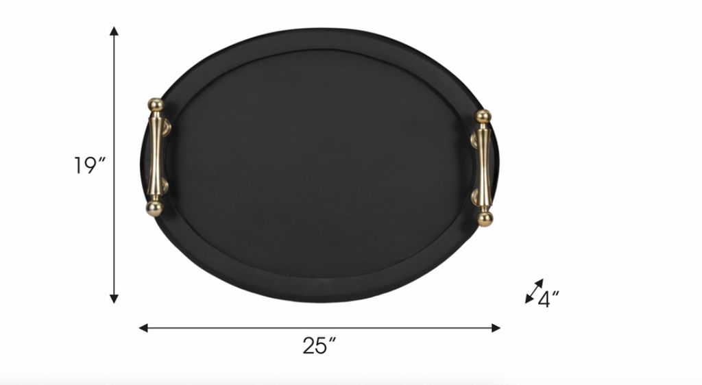 [EV19190A] Charola Negro Madera Chico