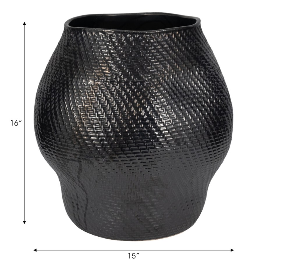 Jarron Negro Sobaek 16"