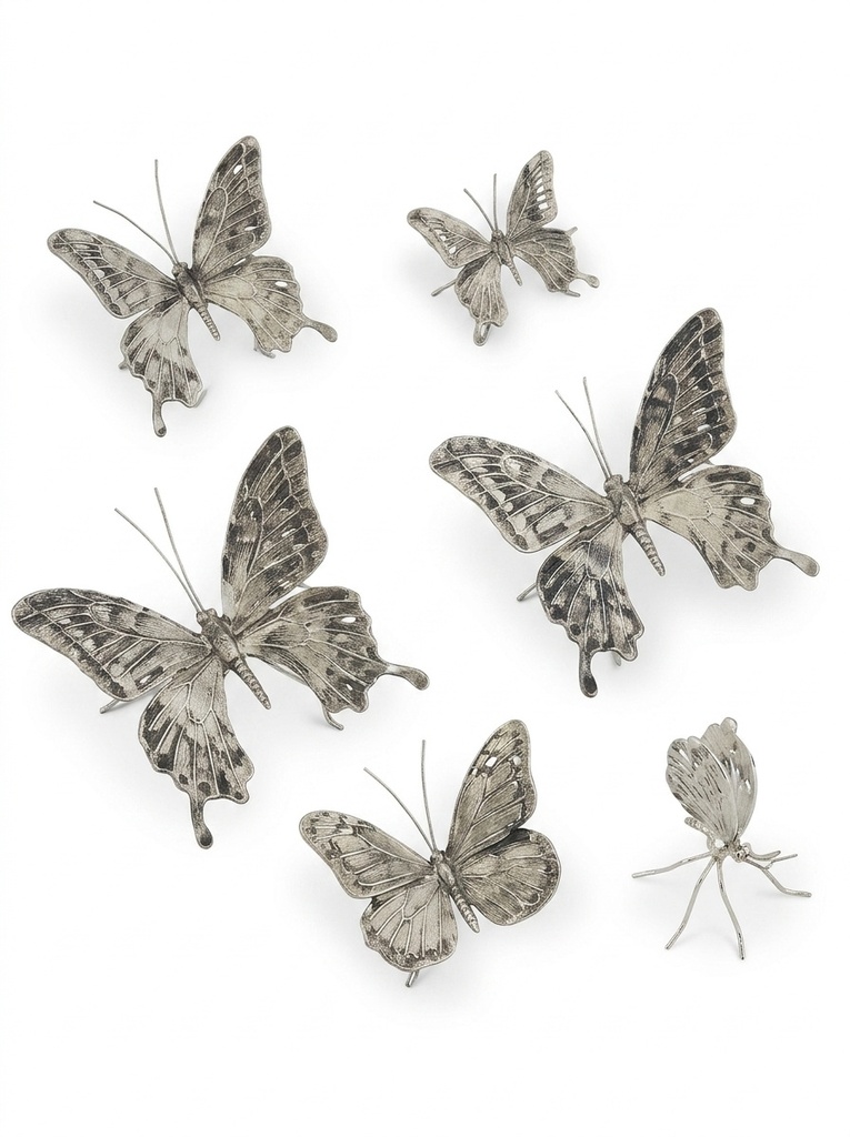 Set 2 Mariposa Plata 