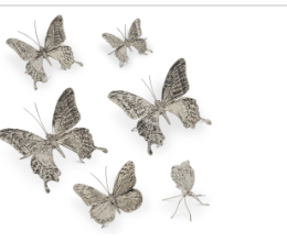 Set 2 Mariposa Plata 