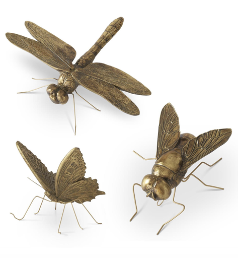[15267C-GO] Set 3 Insectos Resina Oro