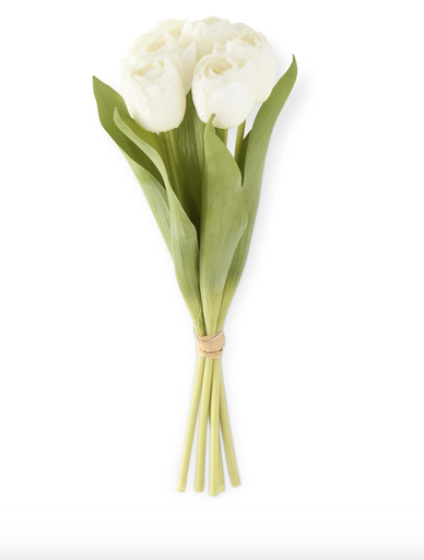 [18427A-WH] Tulipan Blanco Ramos 6 13"