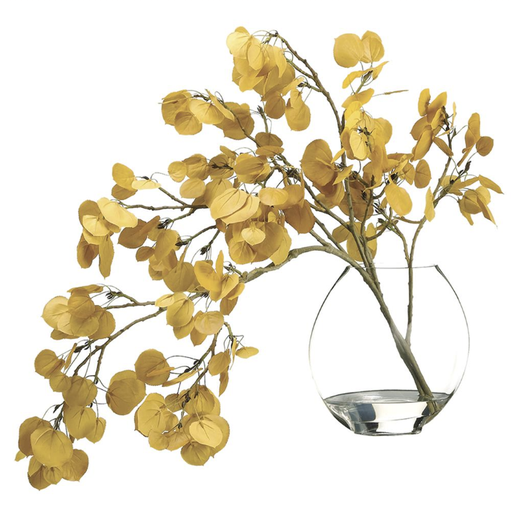 [WF3658-YE] Jarron Agua Artificial  Hoja Aspen 24H 16W 9L