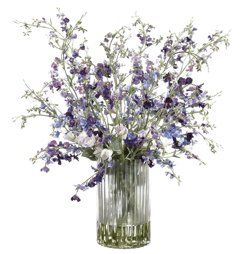 [WF0683-PU/VI] Jarron Agua Artificial Flor Guisante 47H 39W