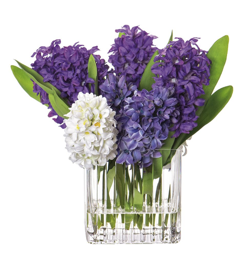 [WF9590-PU/WH] Jarrón Agua Artificial Jacinto 11.5"