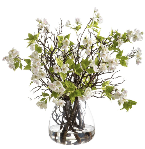 [WF9416-WH/PK] Jarron Agua Artificial Floracion Blanco 25H 32W 33L