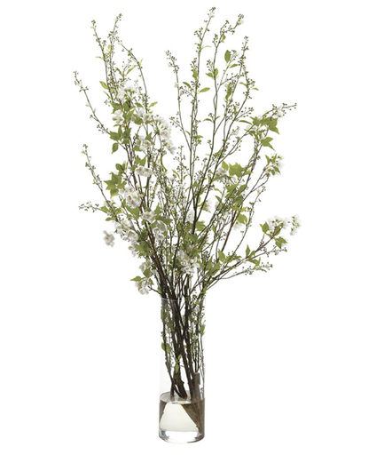 [WF9322-WH/PK] Jarrón Agua Artificial Flor Bayas 71"