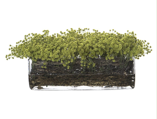 [WF9593-GR/LT] Jarron Agua Artificial Baby Breath  9"Hx10"Wx21"L 