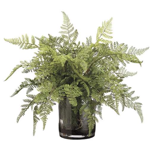 [WP8007-GR] Jarron Agua Artificial Helecho17"Hx20"Wx20"L 