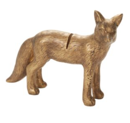 [13421.40] Tarjetero Zorro Bronce 1" x 3.23" x 2.5"