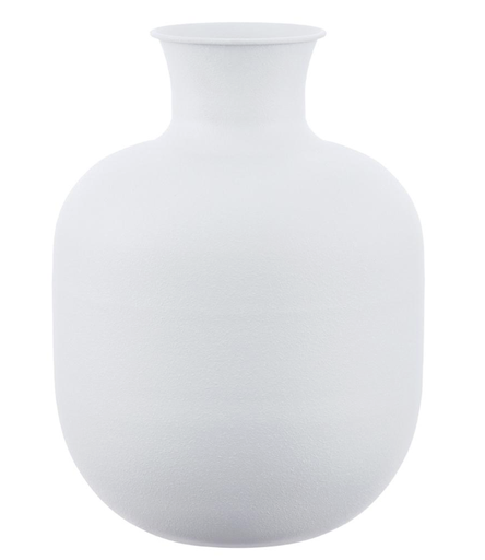 [ACT925-WH] Jarron Blanco Metal  16"