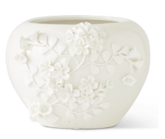 [16334A] Jarron Blanco Ceramica Jazmin 6.75"