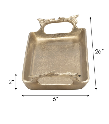 [EV19503] Charola Oro Hojas Grande