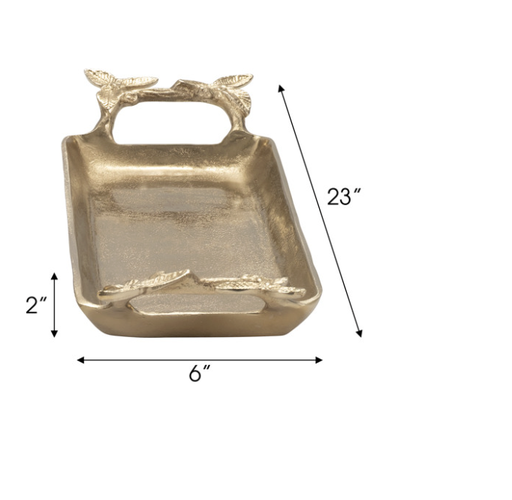 [EV19503A] Charola Oro Hojas Chico