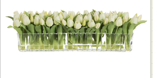 [WF0849-WH] Jarron agua artificial tulipan 9.5"