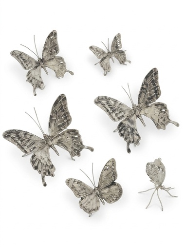 Set 2 Mariposa Plata 